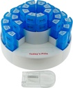 Deke Home - 31 Day Monthly Pill Organizer XL med Pill Cutter, BPA- Free, 4 gange om dagen (AM PM), Stor Pill Box for flere daglige doser, Aftagelige afdelinger, Hårde sag Rejsedispenser