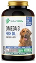 Omega 3 Fish Oil Supplement til hunde og katte - 1000 mg Pure DHA og EPA Omega - Understøtter sund Coat og hud, hjerte, immunsystem, Joints og Hip - 180 bløddele