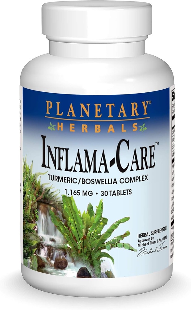 Planetariske Herbals Inflama- Care 1165 mg Gurkemeje, Boswellia Complex - 30 tabletter