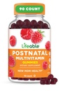 Lifeable Postnatal Multivitamin with Iron, Choline and Iodine | Great Tasting Postnatal Vitamins for Women Breastfeeding | Vegetarian Non-GMO Lactation Supplement | 90 Gummies