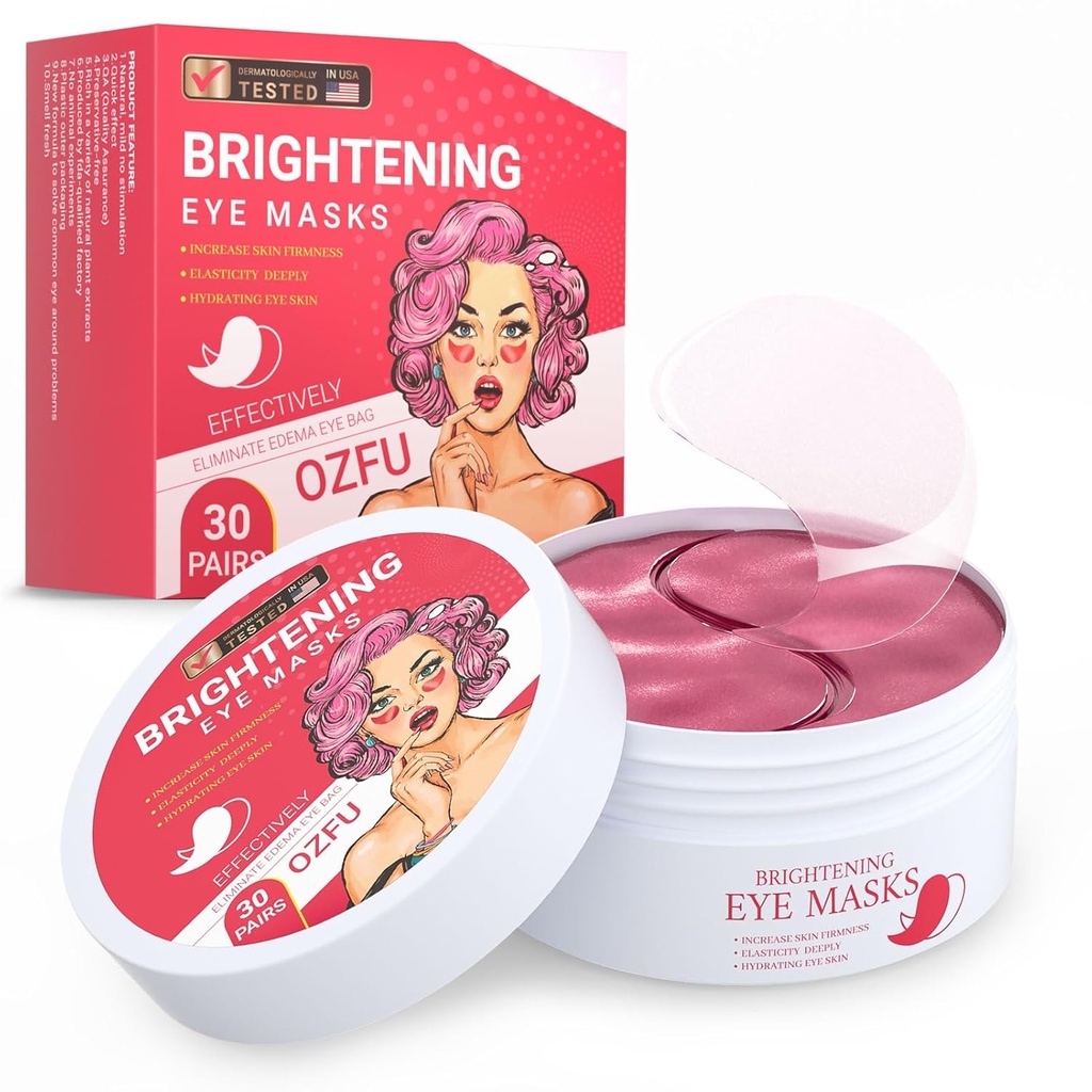 Under Eye Patches (30 par), Eye Mask til Puffy øjne, mørke cirkler, tasker og rynker med Collagen, lindrer tryk og reducerer rynker
