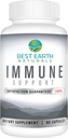 Best Earth Naturals Immunsupport Supplement - Multi Vitamin til voksne med vitamin C 30mg, vitamin E 30 Iu, gurkemeje, champignon, hvidløg supplement & mere - 60 kapsler