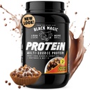 Black Magic Protein Powder - Whey, Egg, og Casein Complex med enzymer & MCT Powder - Pre Workout og Post Workout - New Look- berømte chokolade Peanut Butter Puffs - 24g Protein - 2 LB
