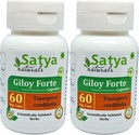 Giloy Forte Capsules 500 mg. 60 Veg. Capsule | Guduchi (Tinospora Cordifolia) Extract Capsules for Men and women | Indian Ayurvedic Herbal Supplement/Remedies (2 Bottles of 60 Capsules)