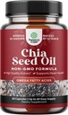 Chia Seed Oil Extract Kapsler - Plant baserede Omega 3 6 9 Supplement og daglige Fiber Kapsler til voksne fordøjelse og immunforsvar og hjerte sundhed - Omega 3 Fedtsyrer Supplement for mænd og kvinder