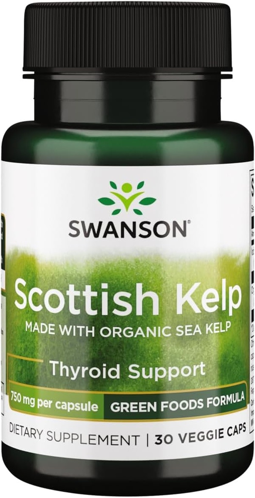 Swanson Made with Organic Scottish Kelp 750 Milligram 30 Veg Kapsler
