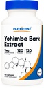 Nutricost Yohimbe Bark Extract 450mg (9mg Yohimbine Alkaloider), 120 Kapsler - Extra Strength, Gluten Free, Non- GMO