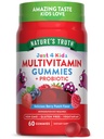 Naturens sandhed Kids Multivitamin Gummies med Probiotika 400; 60 Greve 3004; Berry Punch Flavor 124; Vegetar, Non- GMO, og Gluten Free Supplement