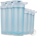 ShakerZoo- 6 Pack- Protein Shaker Flasker til Protein Mixes, Shaker Cups til Protein Shakes, 3 stk 24 ounce og 3 stk 20 ounce (Blue)