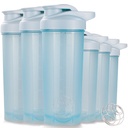 ShakerZoo- 6 Pack- Protein Shaker Flasker til Protein Mixes, Shaker Cups til Protein Shakes, 3 stk 24 ounce og 3 stk 20 ounce (Blue)
