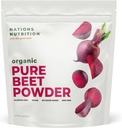 Pure Beet Root Powder Organic - Nitrooxid cirkulation Superfood, Understøtter blodgennemstrømning & hjerte sundhed - Øge Stamina & Natural Energy, 30 + Serveringer (1 LB Bag)