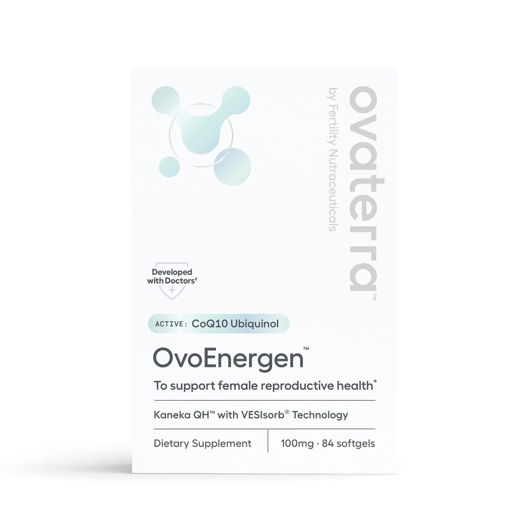 OvoEnergen CoQ10 Supplement for kvinder til støtte for reproduktiv sundhed og æg sundhed fertilitet Booster med Kaneka QH, VESIsorb ® Teknologi 84- 100mg Softgel kapsler - 28 dages forsyning