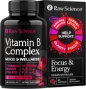 Vitamin B Complex kapsler - B vitaminer: B1 B2 B3 B5 B6 B7 B9 B12, biotin, folinsyre, C-vitamin til energi & immunstøtte supplement, Super B- kompleks for kvinder & mænds nervesystem, 60 kapsler