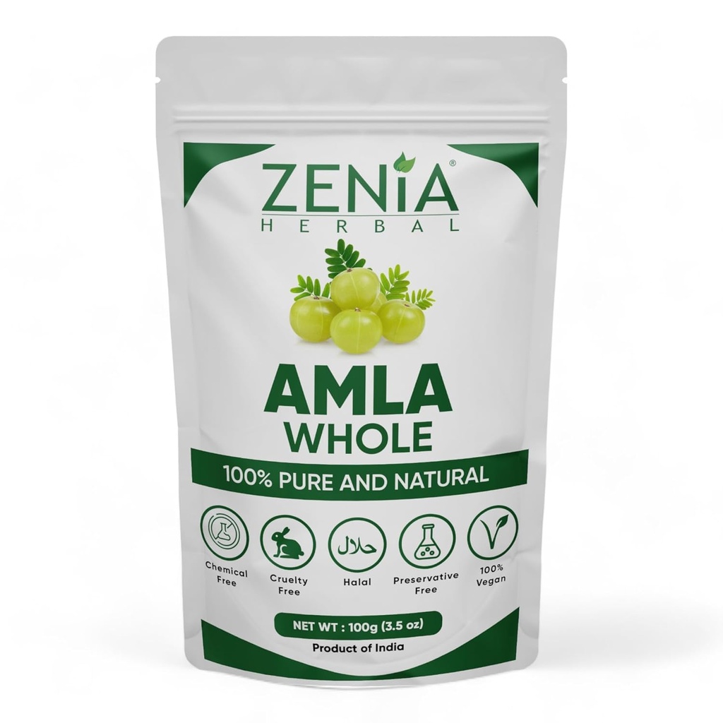 100 gram Zenia Tør hele Amla Gooseberry Ayurvedic Hår Behandling