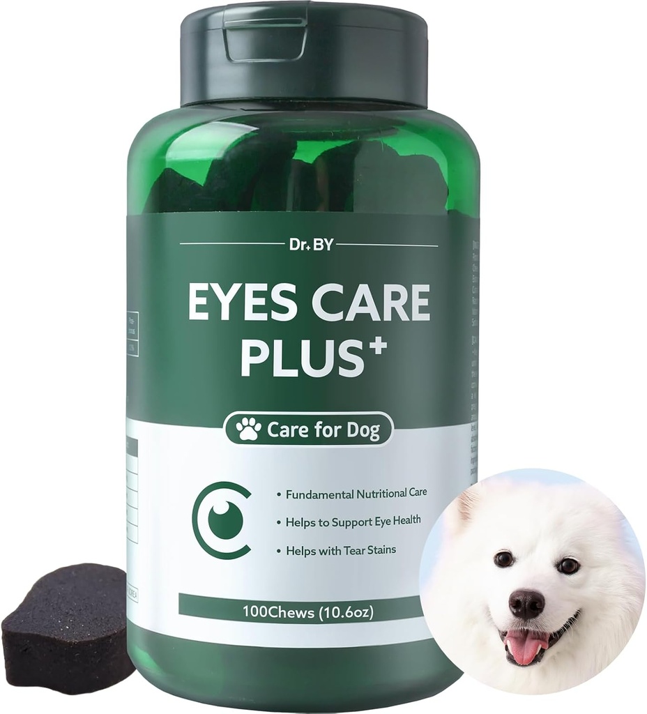 Dr.by Eyes Care Plus hund Tear Stain supplement øjendråber til hunde Øje sundhed støtte med mælk tidsel Lutein Beta Caroten - 100 bløde tykkere