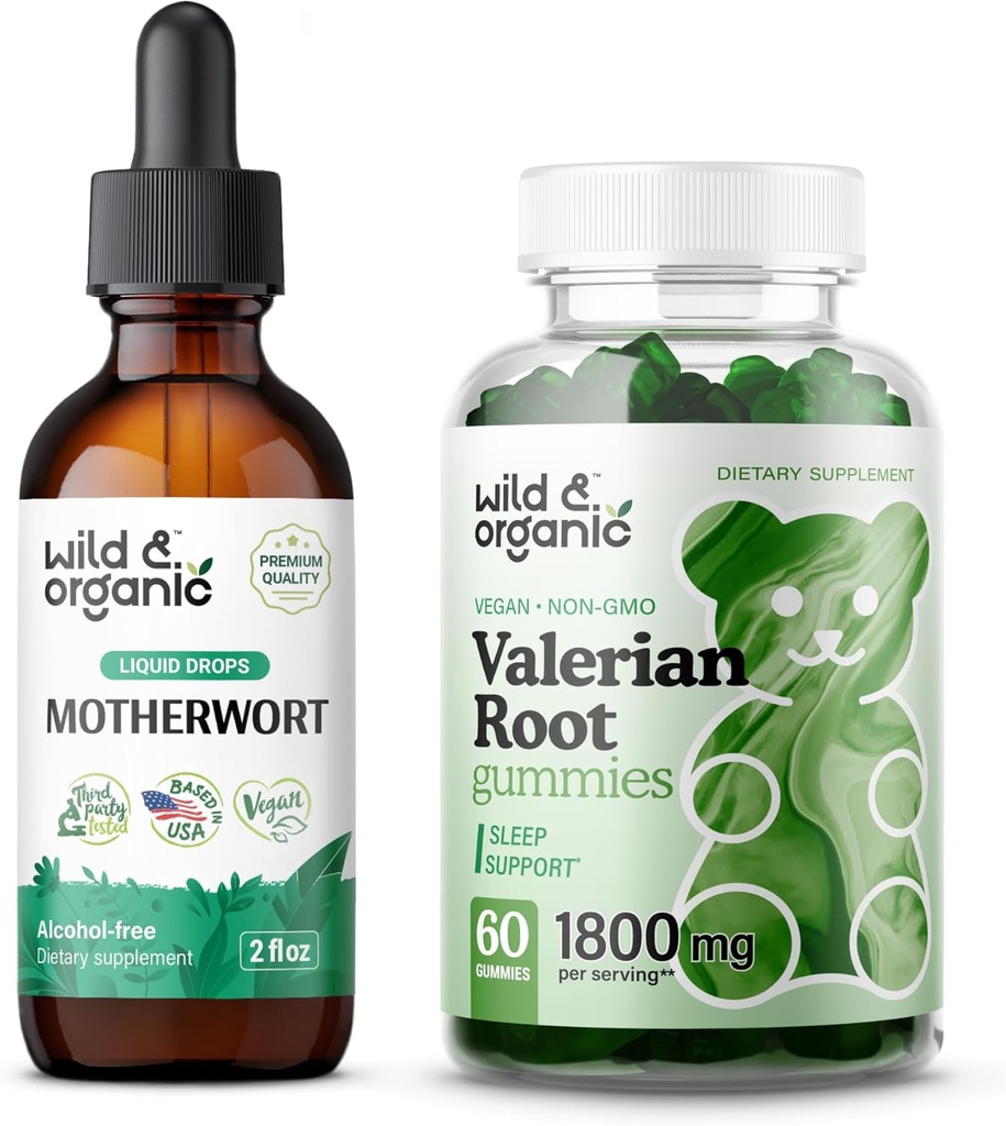 Wild & Organic Moderwort Tinktur 2 fl oz & Valerian Root Gummies