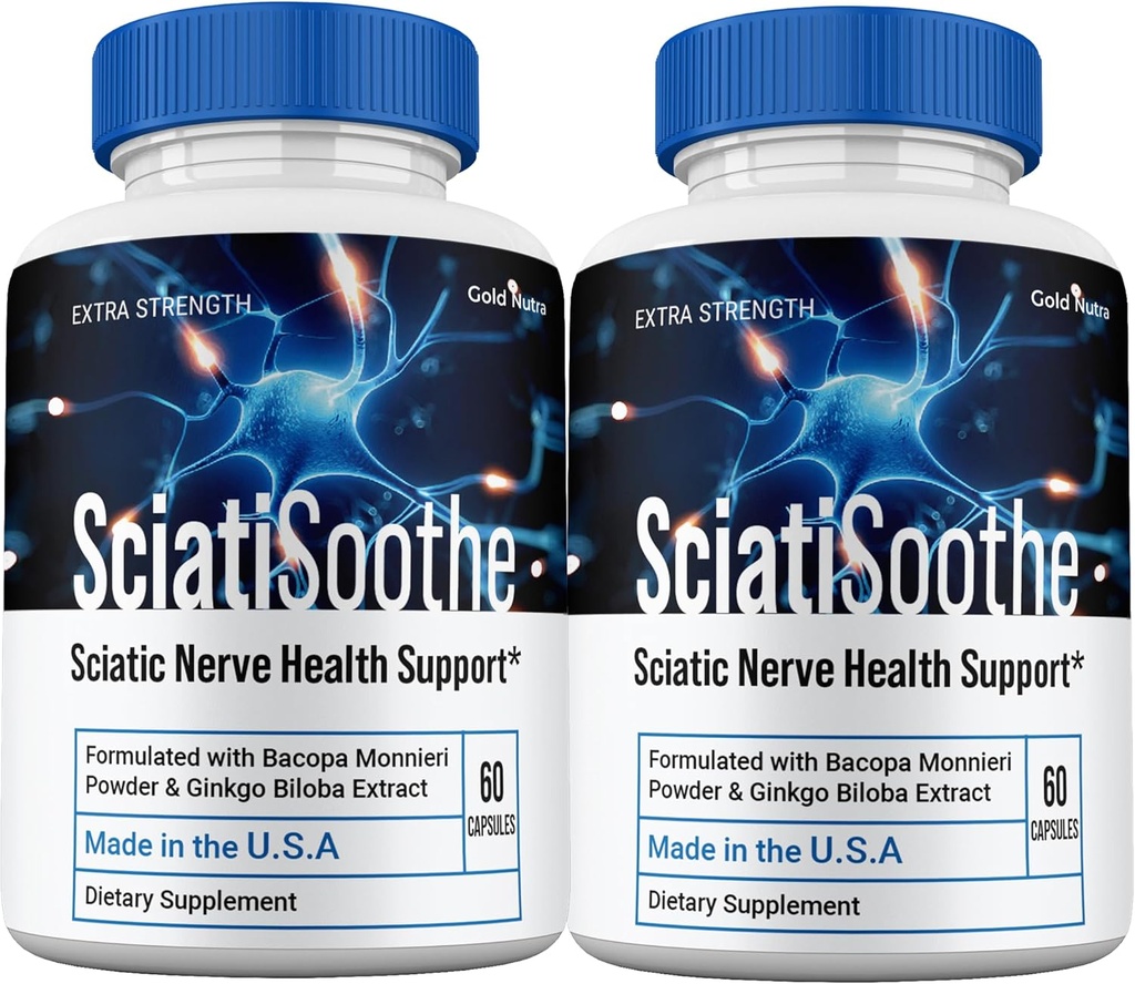 (2 Pack) SciatiSoothe supplement piller, Sciati Soothe alle naturlige hjerne og kognitive supplement kapsler, 2 måneders forsyning