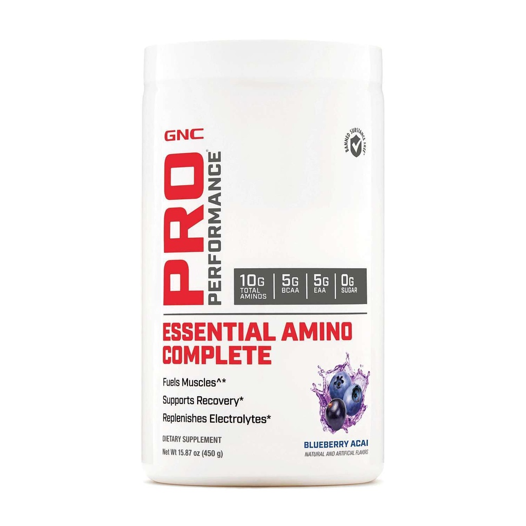 GNC Pro Performance Essential Amino Complete, Blåbær Acai, 30 Servere