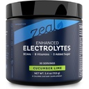 Zeal Electrolyte Powder Recovery Drink (30 Servere} 124; Cuckumber Lime) w 0 Sukker + BCAAs + B- Vitaminer Electrolyte Supplement w Kalium Zink & Magnesium