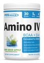 PEScience Amino IV BCAA & EAA Powder, Essential Aminosyrer, Taurine, Elektrolytter til hydrering og muskel Inddrivelse, Sukker fri for mænd og kvinder, Post træning - Sour Green Apple - 30 Servering