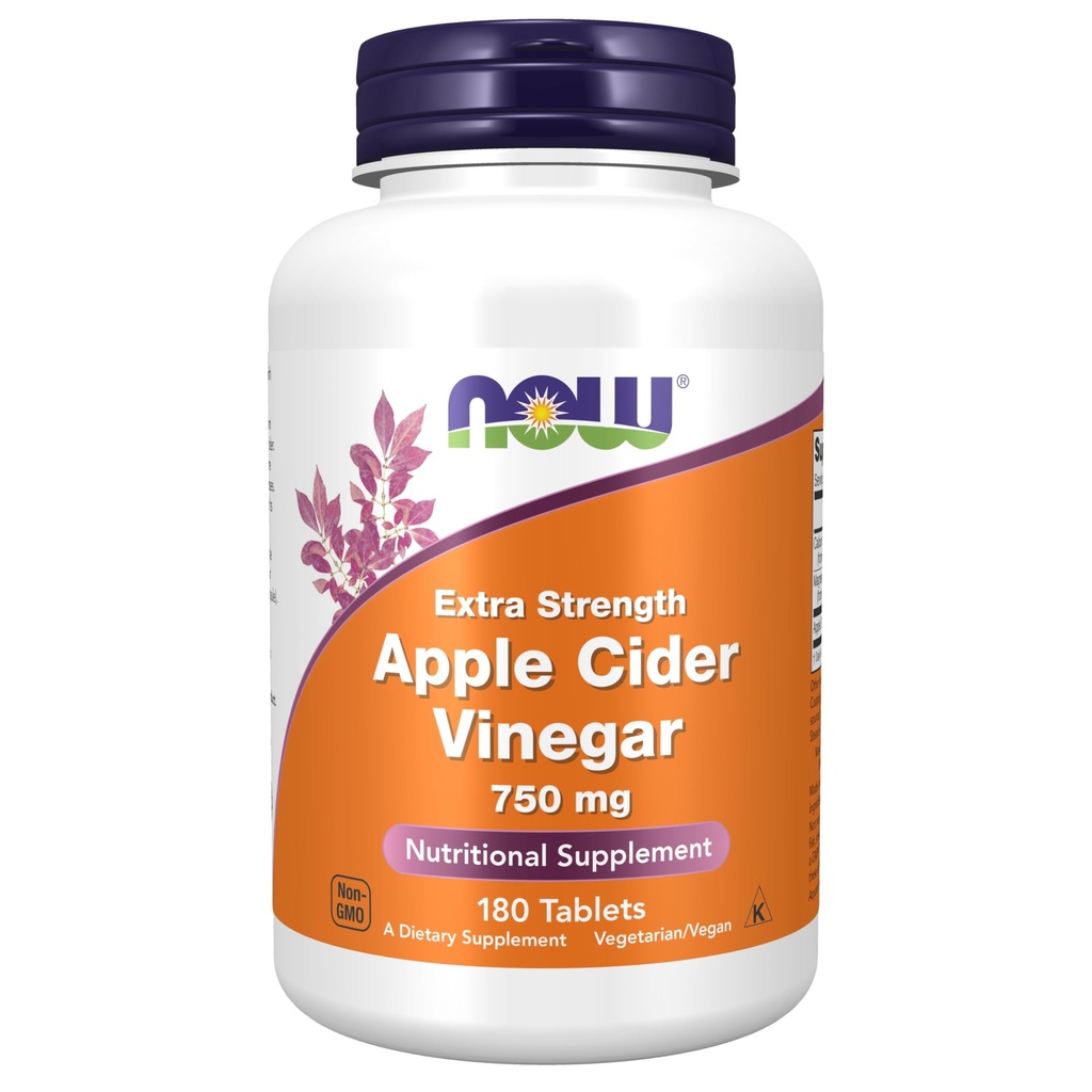 Now Foods Supplements, Apple Cider Vinciate 750 mg, fra fermentering af Sweet Apple Cider, Extra Strength, 180 tabletter