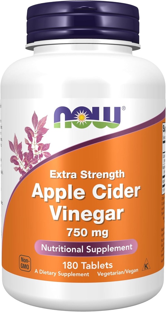 Now Foods Supplements, Apple Cider Vinciate 750 mg, fra fermentering af Sweet Apple Cider, Extra Strength, 180 tabletter