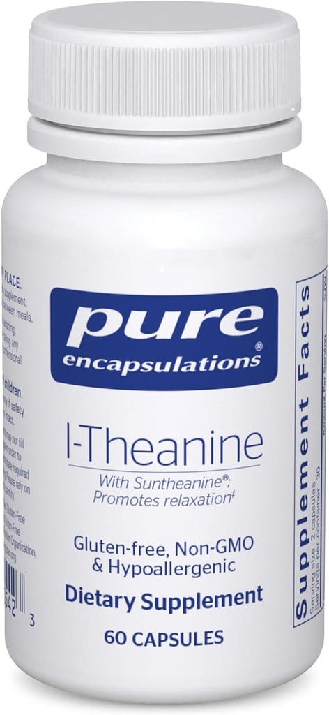 Pure Encapsulations L-Theanine - Amino Acid Supplement to Support Relaxation, Stress & Nervous System - 60 Capsules