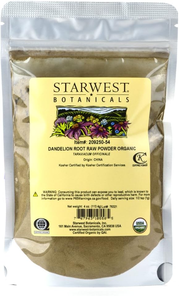 Starwest Botanicals Organic Mælkebøtte Root Powder, 4 Ounces