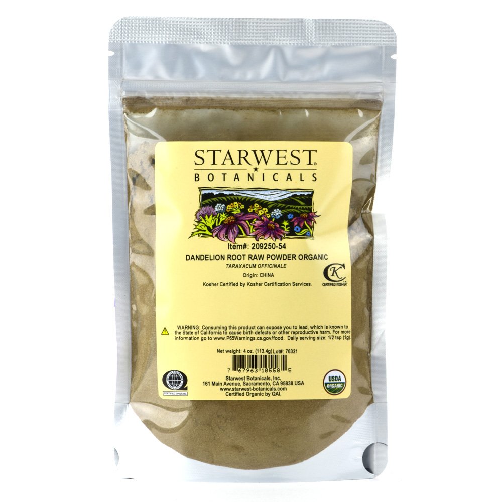 Starwest Botanicals Organic Mælkebøtte Root Powder, 4 Ounces