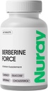 Nuray Berberine Force - understøtter kognitiv sundhed, Gastrointestinal sundhed, kardiovaskulær sundhed, og hjælper med at opretholde metabolisk sundhed - med Folate, R- Alpha Lipoic Acid - 60 Tæl - 500mg