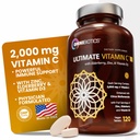 OmniBiotics Ultimate Vitamin C Supplement 2000mg - med zink, Elderberry Extract, og D3 - High Potence immunforsvar & Collagen Booster - 120 Vegan tabletter