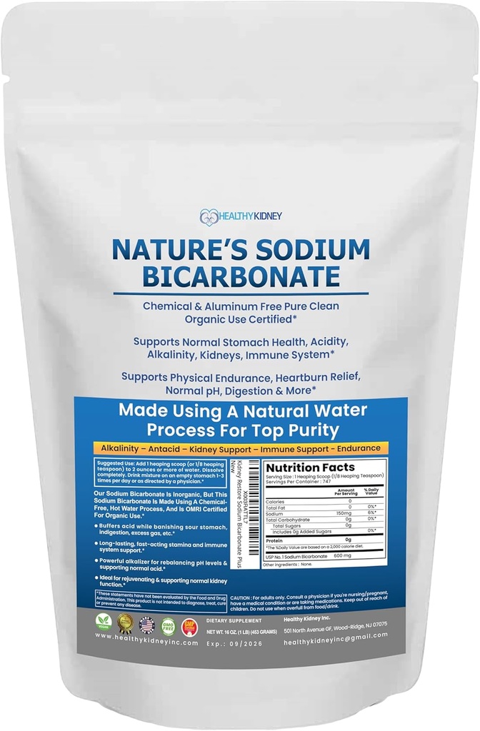 Naturens natriumbicarbonat Økologisk brug aluminium fri bagning Soda. Ingen kemisk ren bagning Soda pulver til sundhed & Wellness. Natriumbicarbonat 1lb