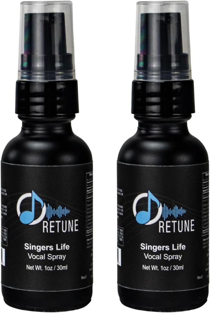 ChromaCast Retune Wellness 2pk 100mg Hamp Oil Singers Life Vocal Throat Spray 30ml