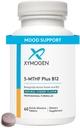 XYMOGEN 5- MTHF Plus B12 - Biologisk Aktiv Folat + Methyl B12 (Methylcobalamin) til at understøtte methylering og nervesystem sundhed - Great- Tasting Cherry Flavor (60 Quick- Opløs tabletter)