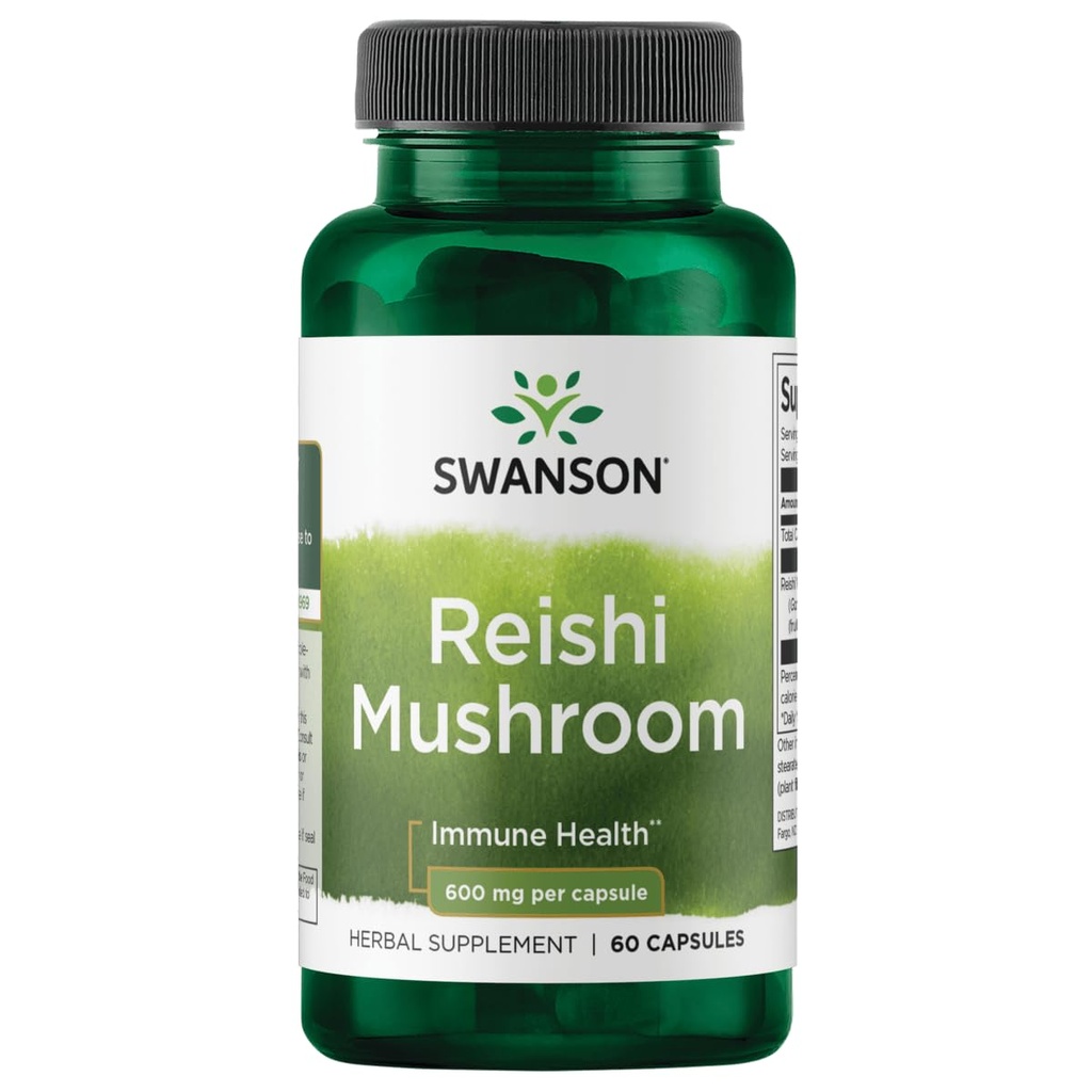 Swanson Reishi Mushroom Immunfunktion Mood Support 600 Milligram 60 Kapsler