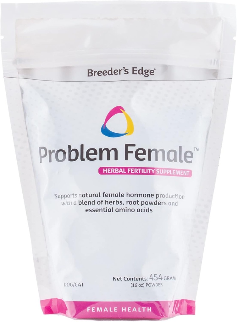 Breeder 's Edge Problem Kvinde, Hormonal Support for kvindelige hunde & katte, Understøtter reproduktiv balance & Graviditet Vedligeholdelse, 454 gm