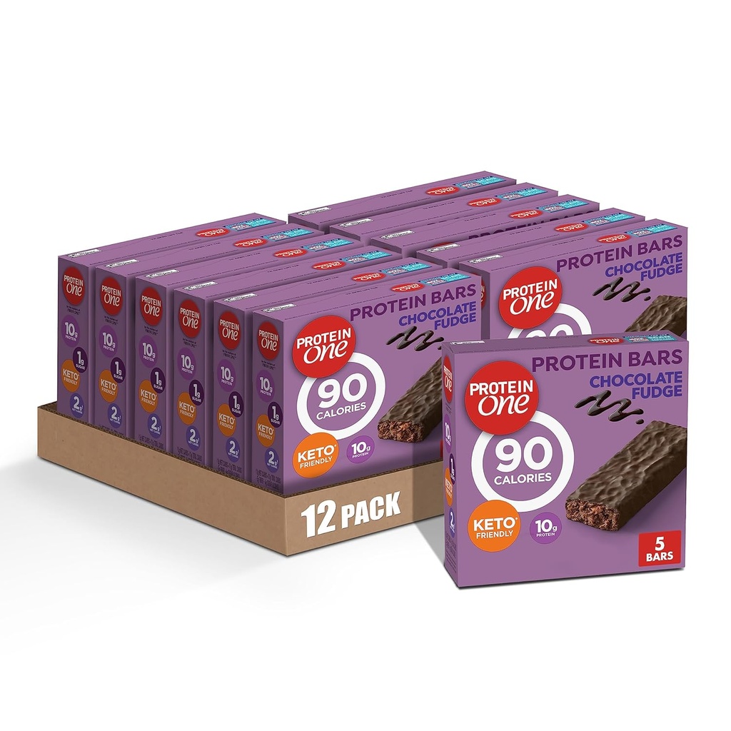 Protein One 90 Calorie Protein Bars, Chokolade Fudge, Keto Friendly, 5 Ct, 4,8 oz (Pack of 12)