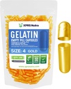 XPRS Nutra Størrelse 4 Tomme kapsler - 100 Tomme Tomme Gelatine kapsler - Piller selv Capsule Fyldning - Fyldelig Pure Bovin Pill Gel Caps til Do- It- Yourself Kosttilskud (Guld)