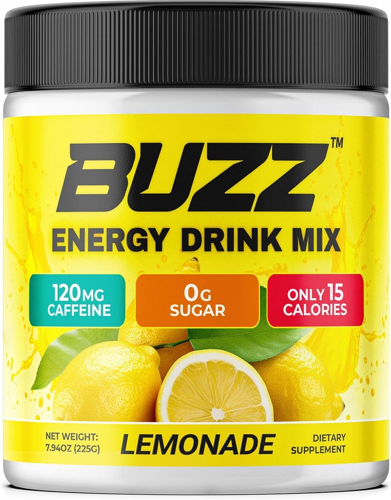 Morgen Buzz Energy Drink Powder - Energy Boost - Sukkerfri energi med antioxidanter - Morgen Kick og sport Nutrition Endurance Produkt - 30 Servering, Lemonade, 8 Ounces