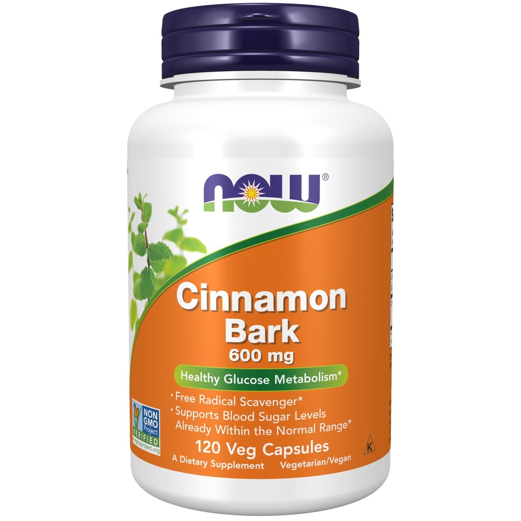 NU Kosttilskud, kanel Bark 600 mg, non- GMO projekt Verificeret, sund glucose Metabolisme *, 120 Veg kapsler