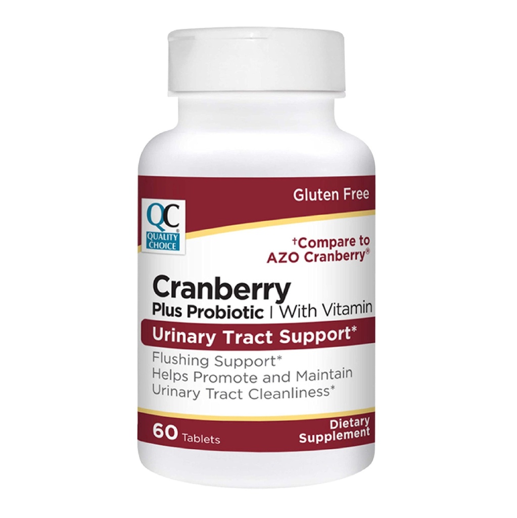 Kvalitetsvalg Urinvejsstøtte Cranberry + Probiotiske tabletter med Vitaminer 60 Greve