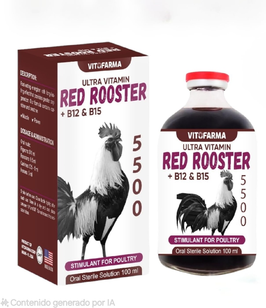 B12 5500 100 ml genoprettende muskel masse Optimal vægt træningsstøtte Booster til Rooster SUPPLEMENTO NUTRICIONAL ENERGIZANTE CON ACTIVADOR METABOLICO