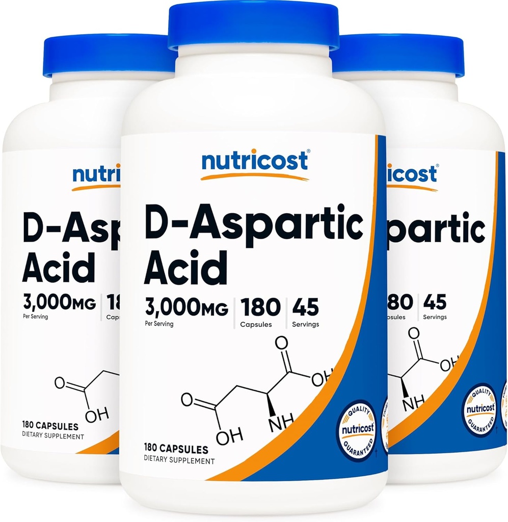 Nutricost D- aspartac kapsler (180 Caps) (3 flasker)