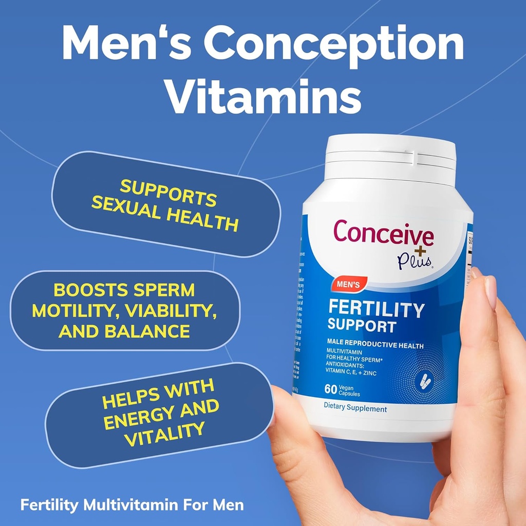 CONCEIVE PLUS Herre Fertilitet Bundle, Fertilitet Vitaminer 60 Grev og Fertilitet Smøremiddel 2,5 Ounce