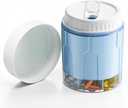 Stor Pill Organizer, Daily Pill Dispenser Flasker med 7 store kompartmenter, Jumbo Pill Box, Pill Storage Container til Vitamin, Fish Oil, Medicin supplement, Easy Turn Lid med vedhæftet etiket, Blå