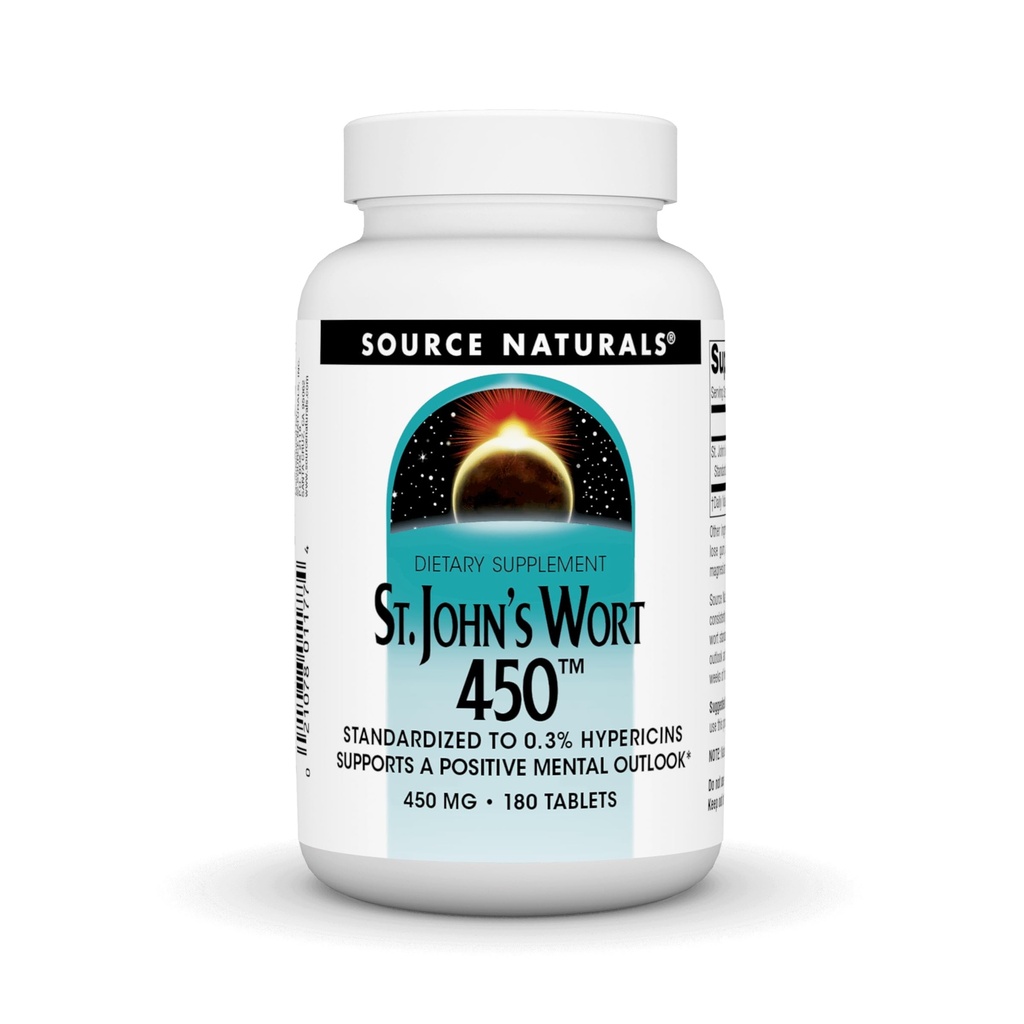 Source Naturals St. John 's Wort 450 mg understøtter en positiv mental Outlook - 180 tabletter