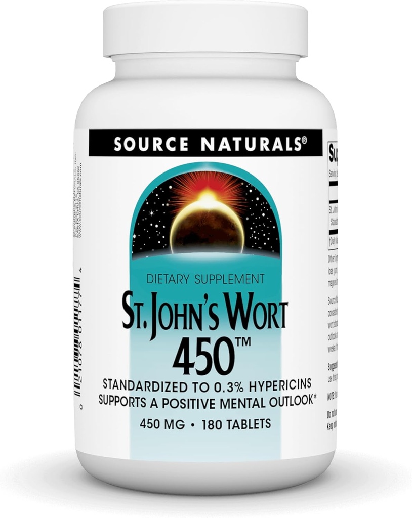 Source Naturals St. John 's Wort 450 mg understøtter en positiv mental Outlook - 180 tabletter