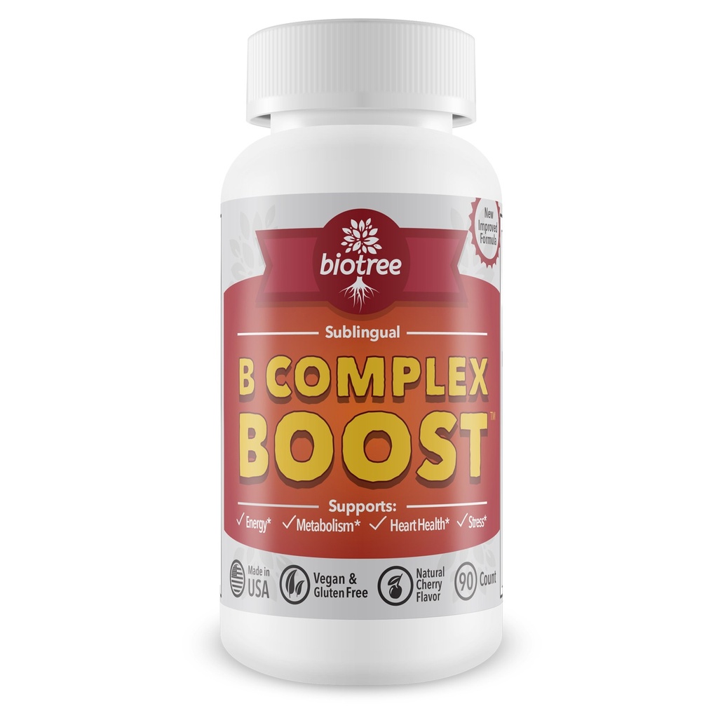 Vitamin B12 Sublingual B Complex Energy Pill B12 Methylcobalamin B6 Biotin & folsyre Natural Energy Understøtter Metabolisme Heart Health & Stress Great Tasting Cherry Flavor! 100% koffein fri -