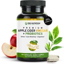 TRIO NETRITION Apple Cider Vineddike kapsler med Multi- Strain Probiotika - Natural Sugar Free ACV kapsler med moderen til Gut Sundhed, Immunitet, Kropslæde og sund pH - Metabolisme Booster *