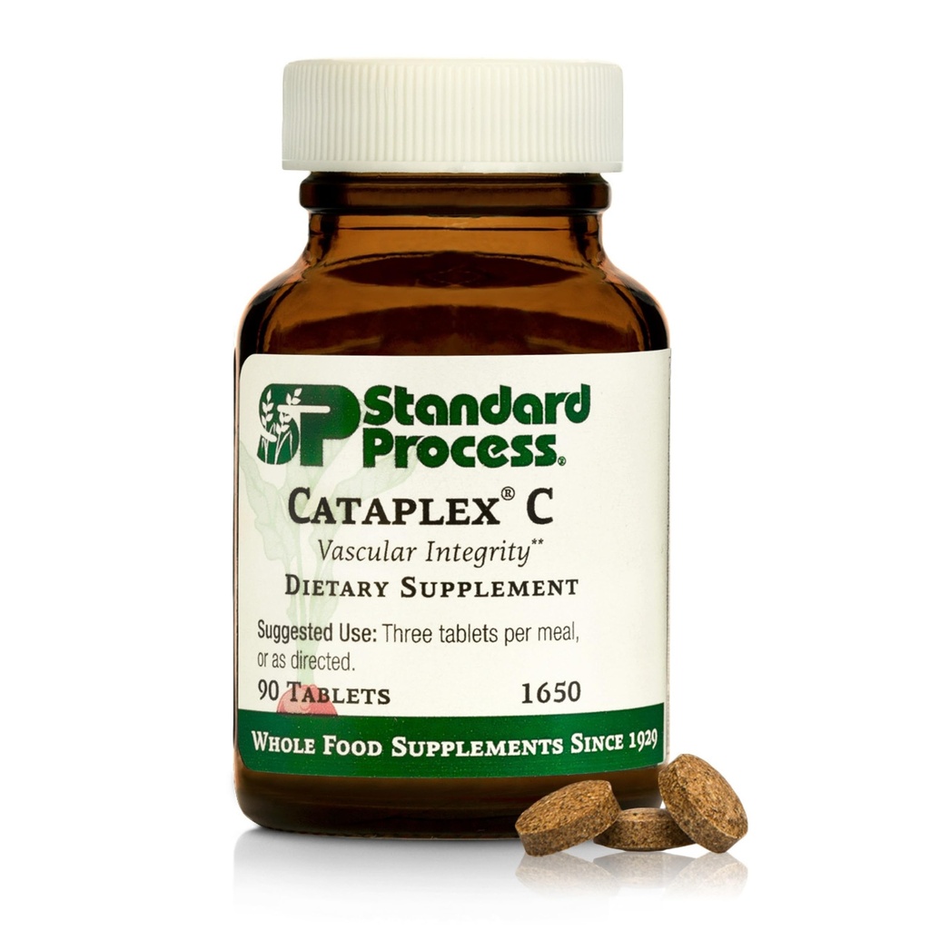 Standard Process Cataplex C - immunforsvar, binyrebarkstøtte, og hud og ben sundhed supplement med C-vitamin, Magnesium citrat, calcium, solsikke Lecithin, og mere - 90 tabletter